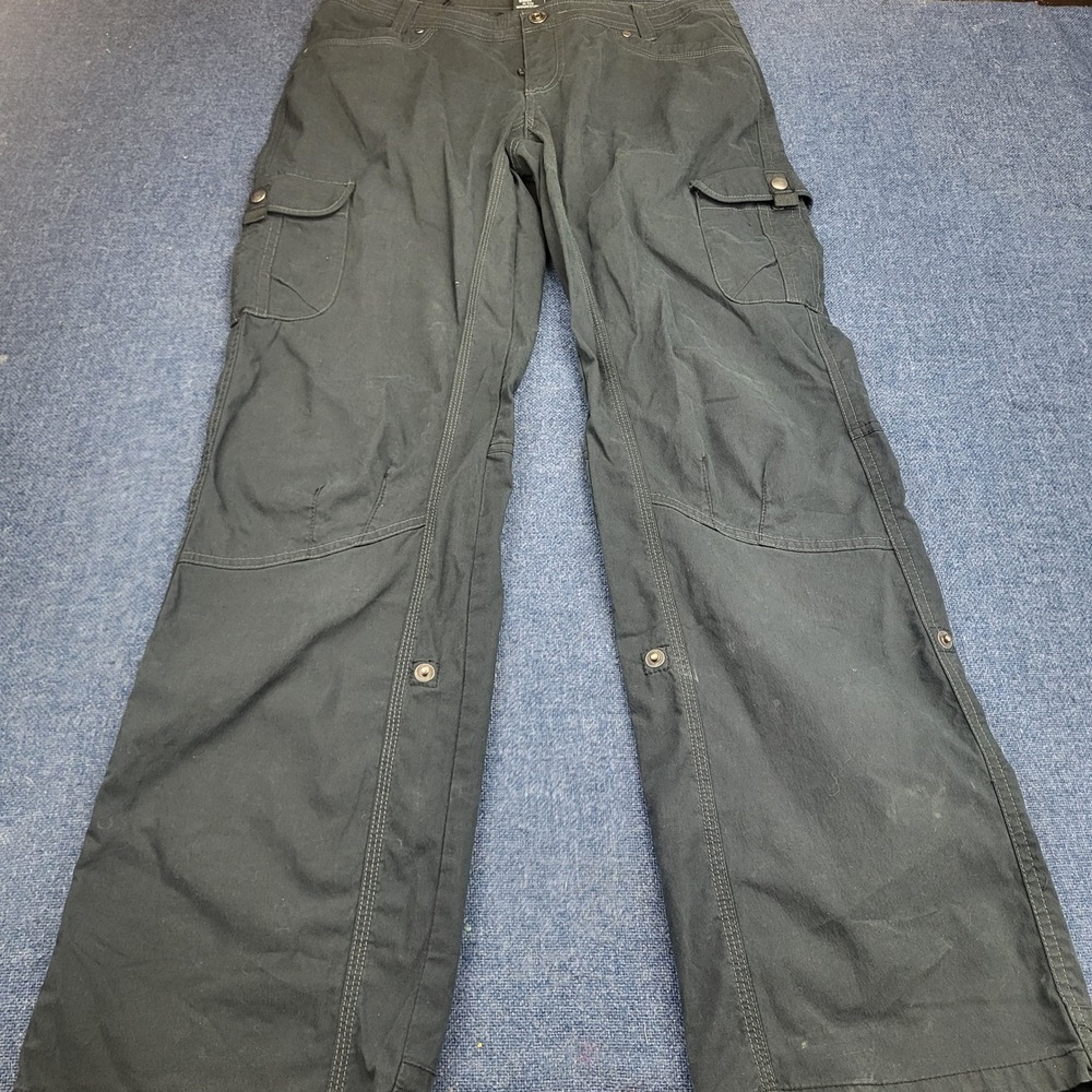Kuhl Legendary Cargo Pants Womens 10 Reg Black Hiking Utility Articulated Knee